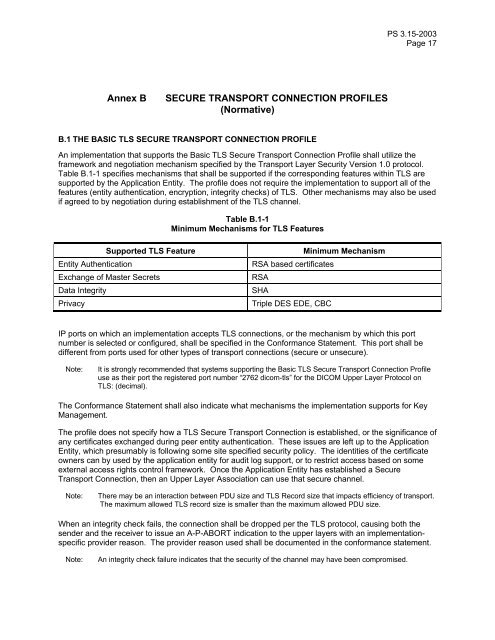 Security Profiles - Dicom - NEMA