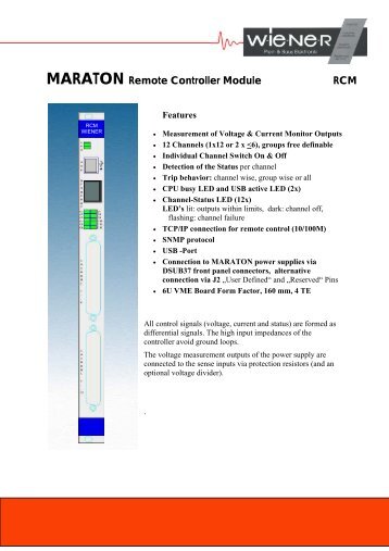 Maraton Remote Controller Data Sheet - CERN - PH-ESE group