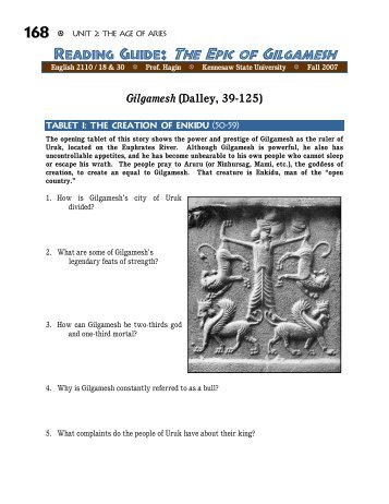 Reading Guide: The Epic of Gilgamesh - KsuWeb - Kennesaw State ...