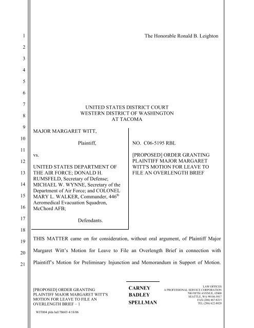 Proposed Order Granting Motion for Leave to File - The DADT ...