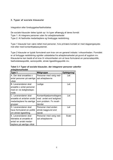 Sociale klausuler på det tekniske område Projekt ... - Udbudsportalen