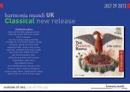 JULY 29 wp - Harmonia Mundi UK Distribution