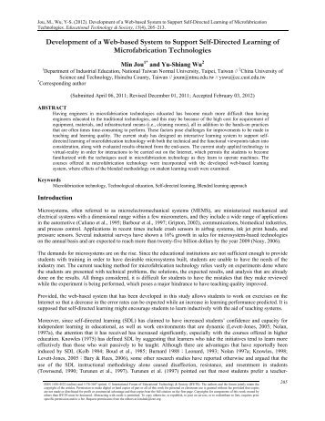 Development of a Web-based System to Support Self-Directed ...