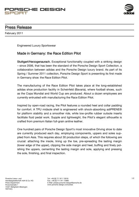 Press Release - Porsche Design