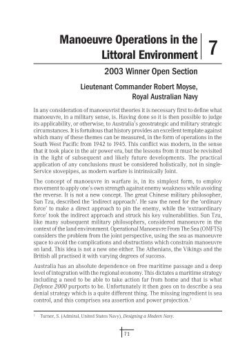 30955 DEFENCE Mitchell Essay 02 - Royal Australian Navy