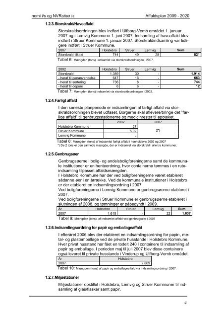 Affaldsplan 2009-2020 (endelig udg.) - Bilag - Struer kommune