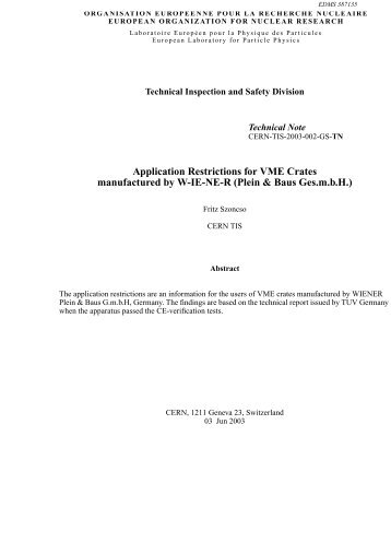 CE compliance test report - CERN - PH-ESE group