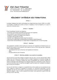 Règlement intérieur KOP - Kiné Ouest Prévention