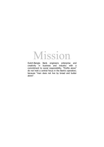 Mission-Vision-Core objectives - Dutch-Bangla Bank Limited