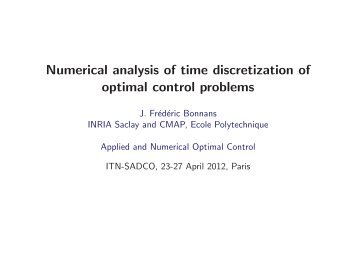 Numerical analysis of time discretization of optimal control problems