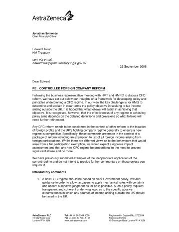 Edward Troup HM Treasury sent via e-mail edward.troup@hm ...