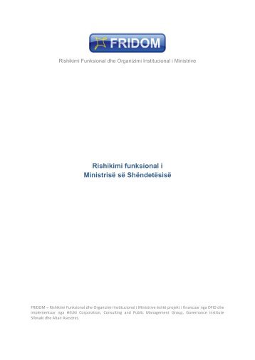 Rishikimi Vertikal Funksional i Ministrisë së Shëndetësisë të Kosovës