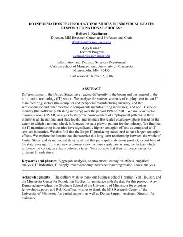 Full Paper in pdf - MISRC - University of Minnesota