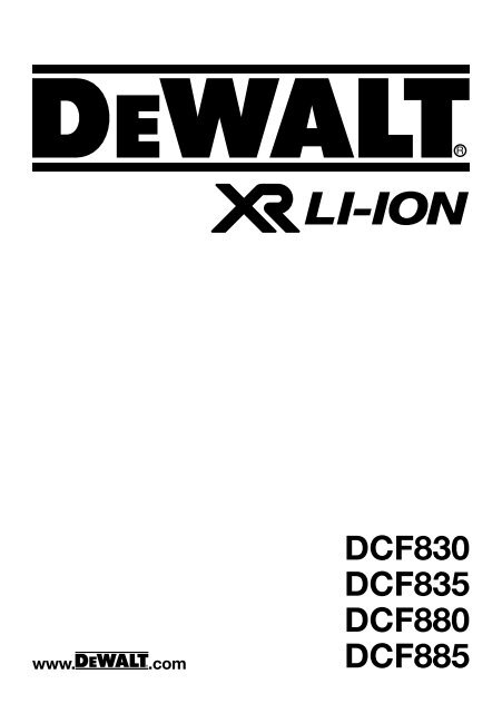 DCF830 DCF835 DCF880 DCF885 - Service - DeWalt