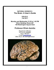 The Brain: A User's Guide Professor Efrain Azmitia