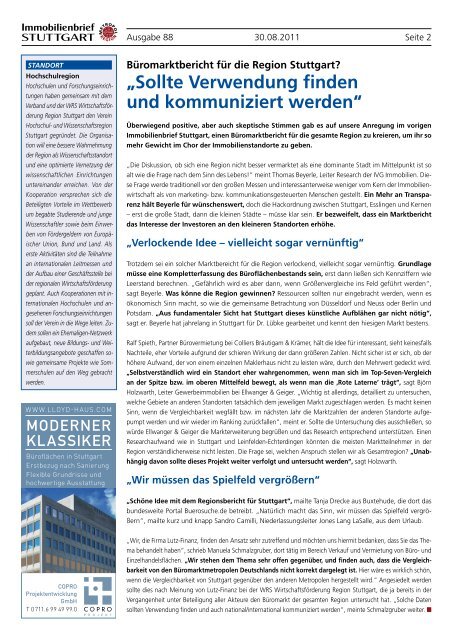 Immobilienbrief STUTTGART - Immobilienbewertung Stuttgart