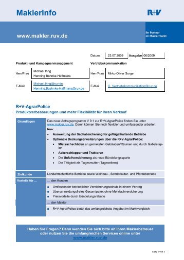 MaklerInfo 06/2009 - R+V Versicherung