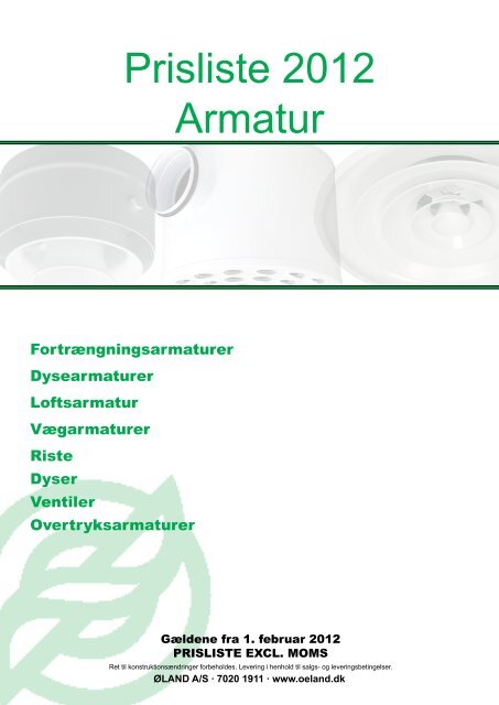 Prisliste 2012 Armatur - Øland Online