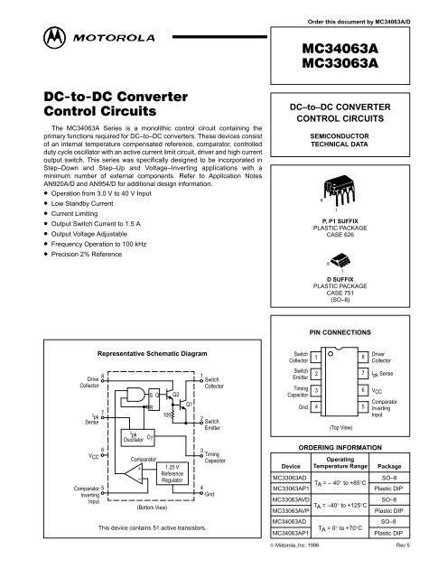 MC34063A MC33063A DC-to-DC Converter Control ... - Marucchi