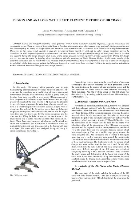 design and analysis with finite element method of jib crane