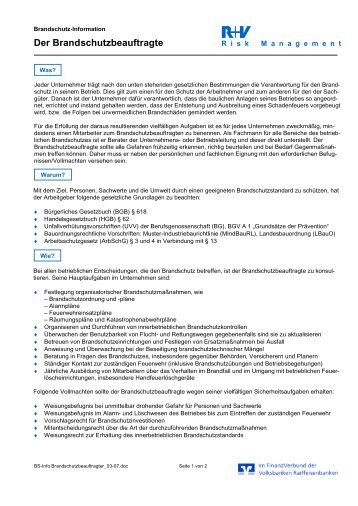 Der Brandschutzbeauftragte - R+V Versicherung
