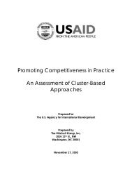 Promoting Competitiveness in Practice - Economic Growth - usaid
