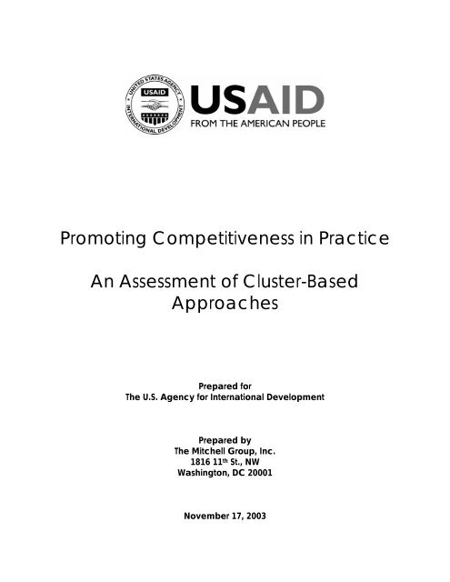 Promoting Competitiveness in Practice - Economic Growth - usaid