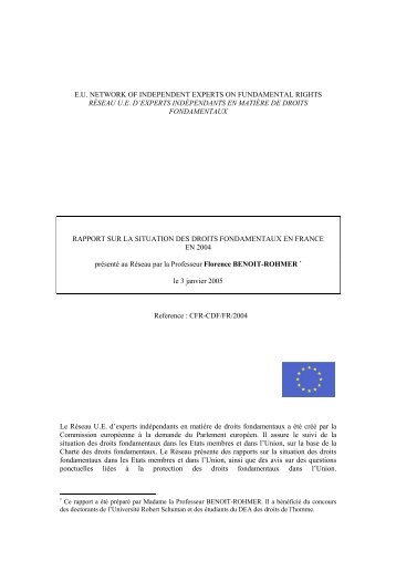 eu network of independent experts on fundamental rights ... - cridho