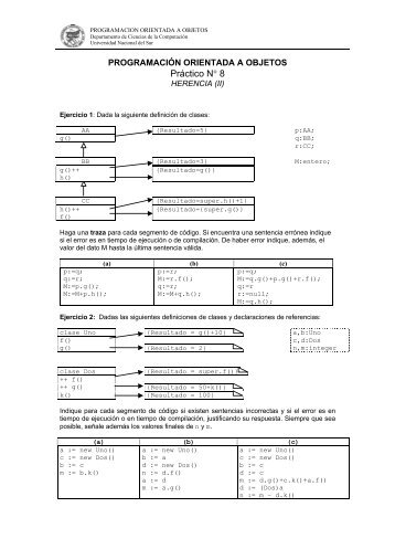 PROGRAMACIÓN ORIENTADA A OBJETOS - Departamento de ...