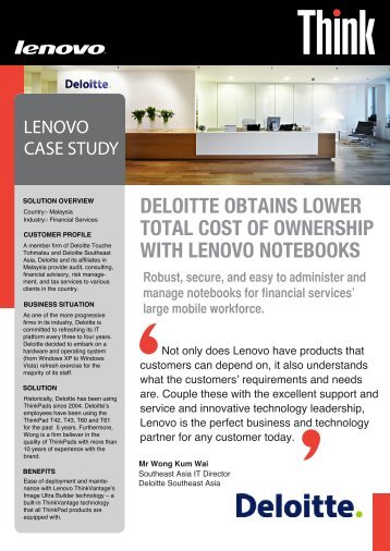 Lenovo ThinkPad Tablet Customer Case Study - Lenovo | US