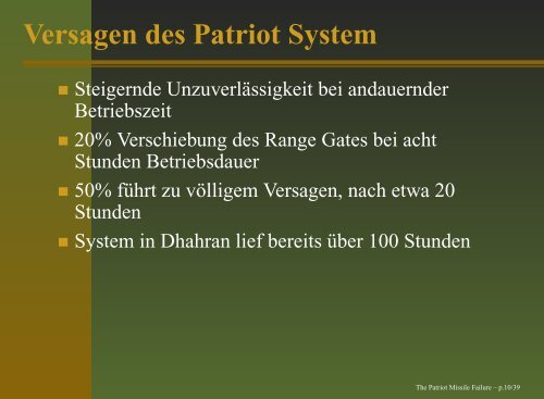 The Patriot Missile Failure