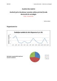 Analiză descriptivă Anchetă prin chestionar anonim online privind ...