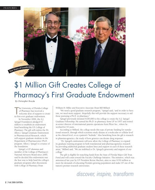 Pharmacy Research - College of Pharmacy - University of Florida