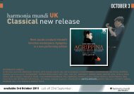 Classical new release - Harmonia Mundi UK Distribution
