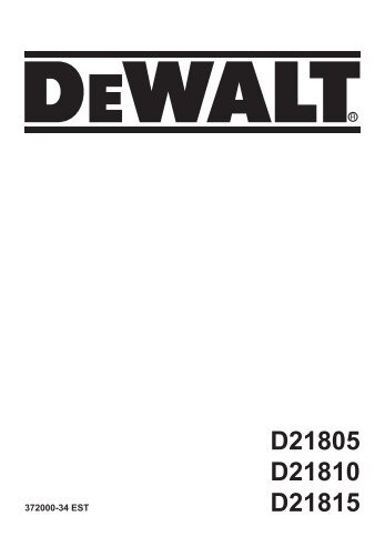 D21805 D21810 D21815 - Service - DeWalt