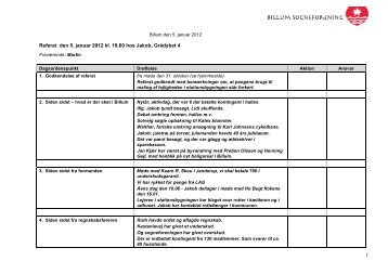 Referat af møde den 5. januar 2012 - Billum