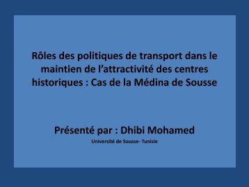 M. Mohamed DHIBI Professeur UNIVERSITE DE SOUSSE ... - CMI