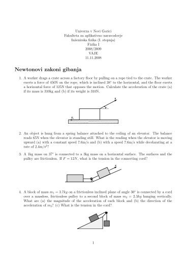 Newtonovi zakoni gibanja - Univerza v Novi Gorici