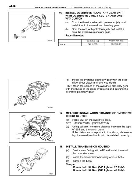 SERVICE SPECIFICATIONS