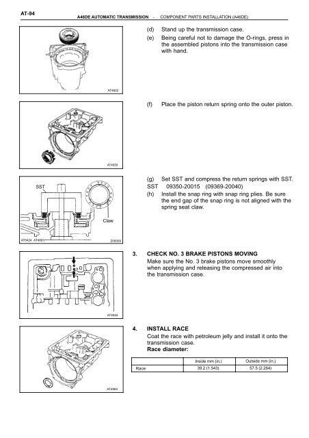 SERVICE SPECIFICATIONS