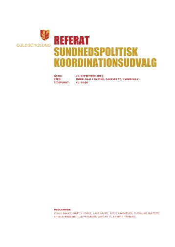 referat sundhedspolitisk koordinationsudvalg - Guldborgsund ...