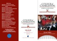 MBA Brochure - School of Business - College of Charleston