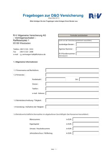 Fragebogen D&O interaktiv
