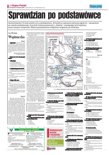 Sprawdzian po podstawówce - Gazeta.pl