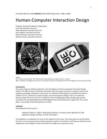 Human-Computer Interaction Design - Eli Blevis - Indiana University