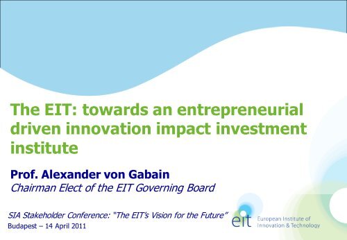 Alexandre von Gabain - European Institute of Innovation and ...