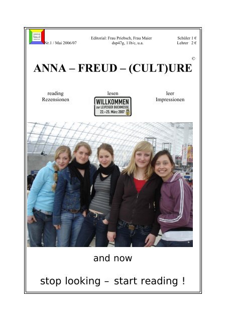 ANNA â FREUD â (CULT)URE - Anna-Freud-Oberschule