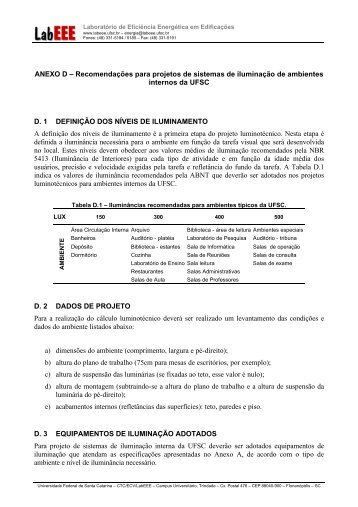 ANEXO D - Laboratório de Eficiência Energética em Edificações ...