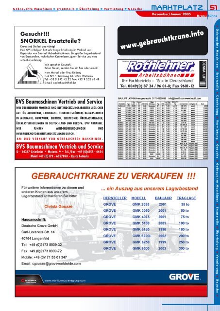 Kran & Bühne, Dezember/Januar 2005: Titelseite