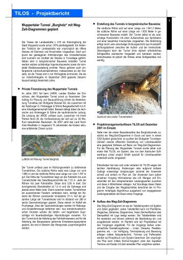 Wuppertaler Tunnel „Burgholz“ mit Weg-Zeit-Diagrammen geplant